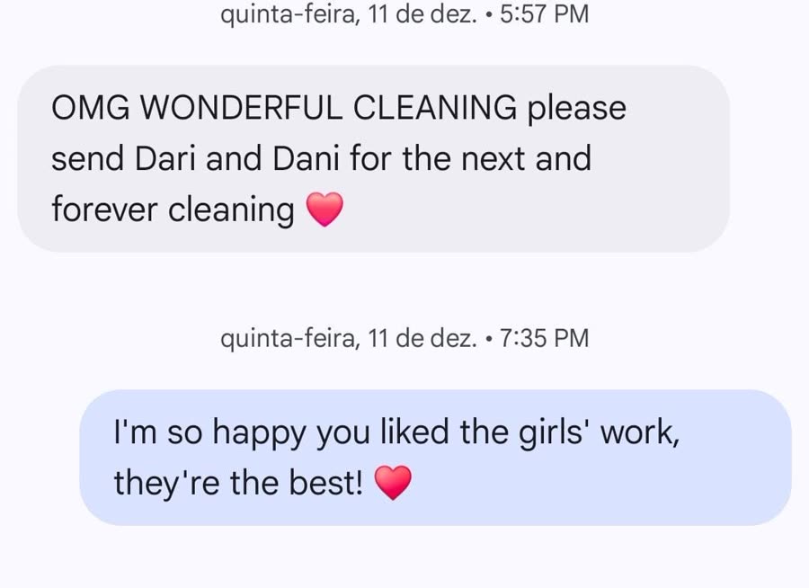 Client feedback message